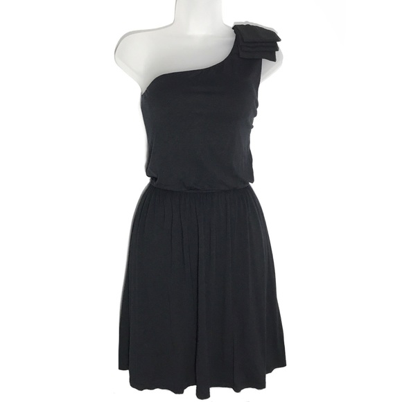 EXPRESS | One Shoulder Dress, Black Ruffles - S SP - Picture 5 of 8